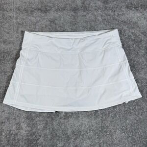 Lululemon Skirt Women's 12 Tall White Pace Rival 4 Way Stretch Athleisure
